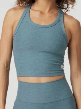 Vuori Elevation Racerback Tank DreamKnit Smoke Blue Heather XS | Soft Yoga Tank